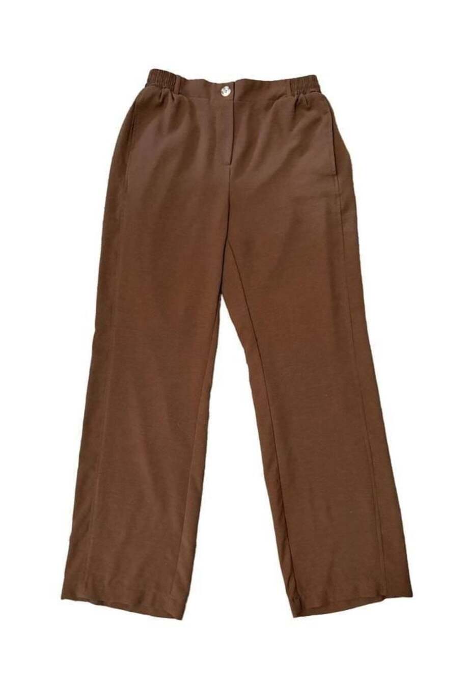 Soho Apparel Women's Chocolate Brown Wide Leg Elastic Waist Dress Pants Sz Small